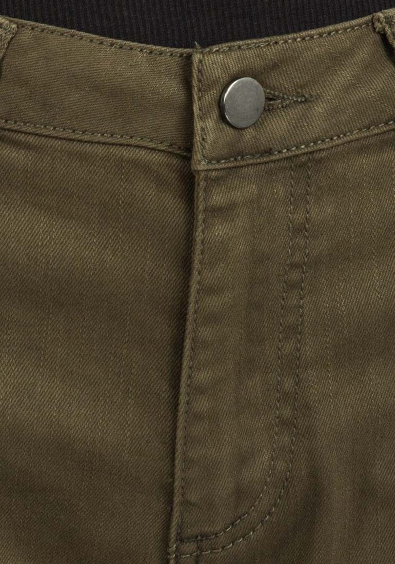 Khaki Ripped Design Cotton Rich Skinny Fit Jeans
