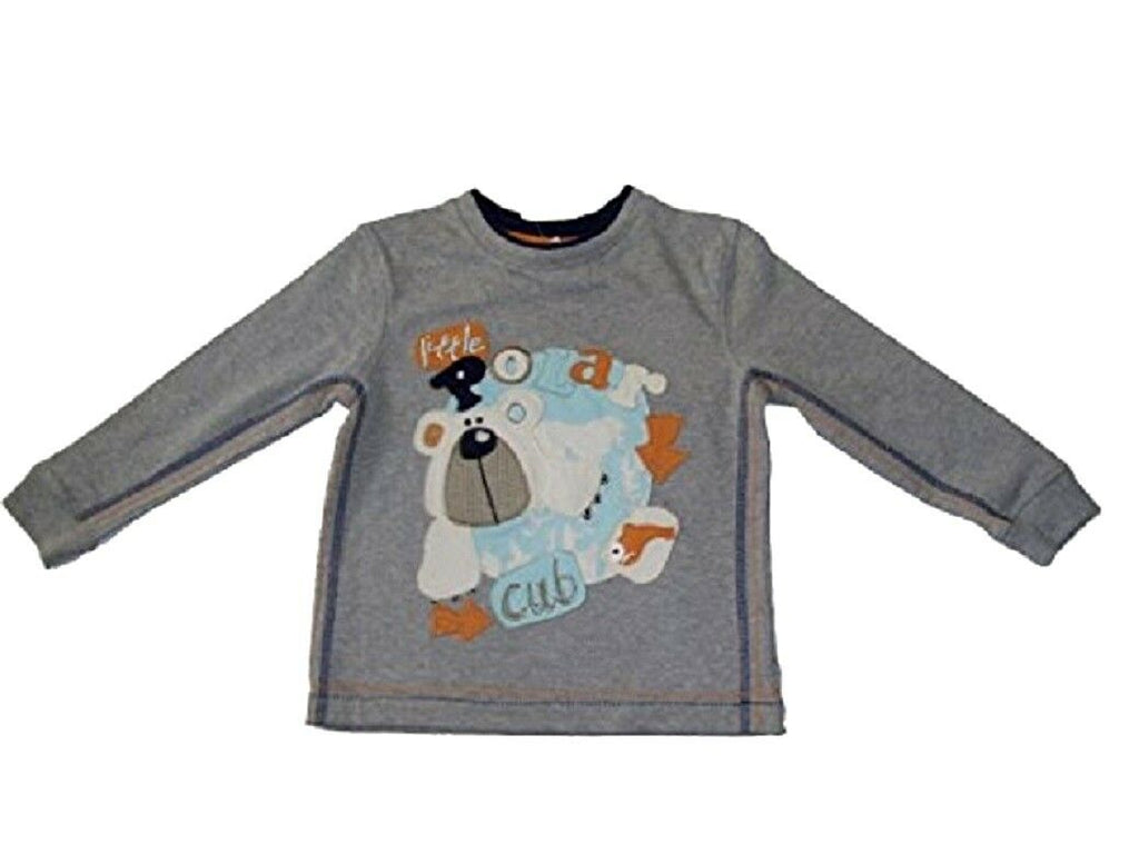 BABY GIRLS MINI MODE POLAR CLUB GREY LONG SLEEVE TOP