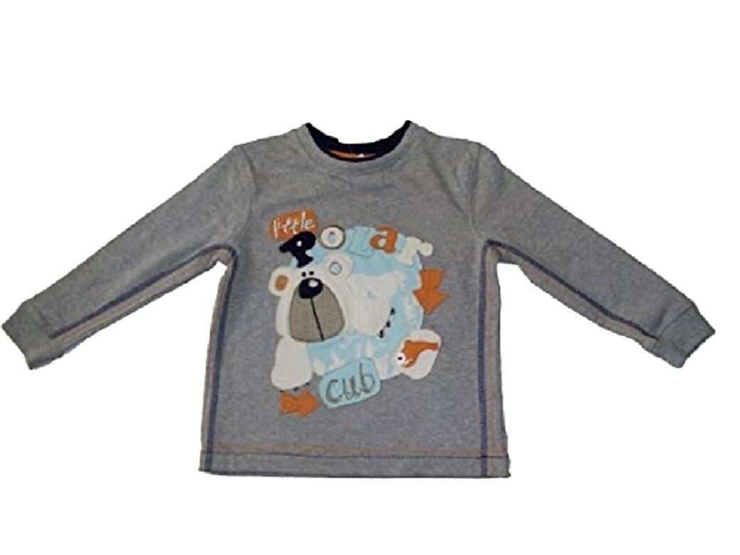 BABY GIRLS MINI MODE POLAR CLUB GREY LONG SLEEVE TOP