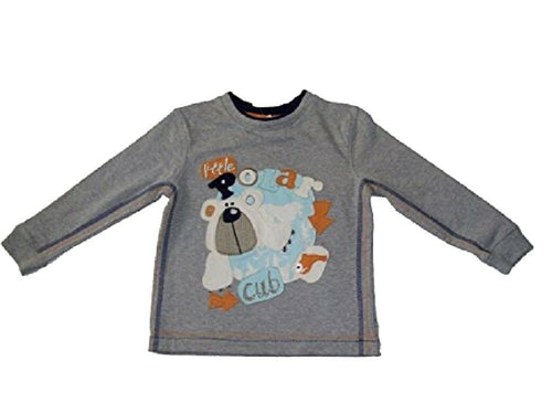 BABY GIRLS MINI MODE POLAR CLUB GREY LONG SLEEVE TOP