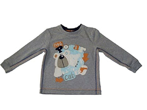 BABY GIRLS MINI MODE POLAR CLUB GREY LONG SLEEVE TOP
