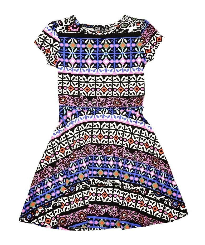 Local Legend Multi Print A-Line Sleeveless Skater