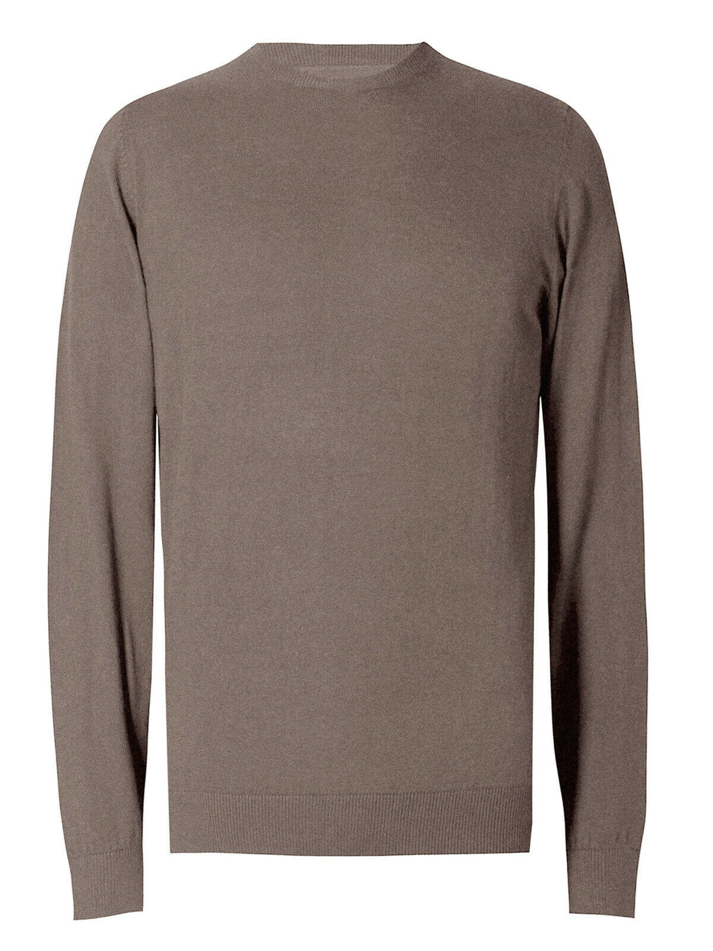 Mocha Cotton Blend Crew Neck Long sleeve Jumper