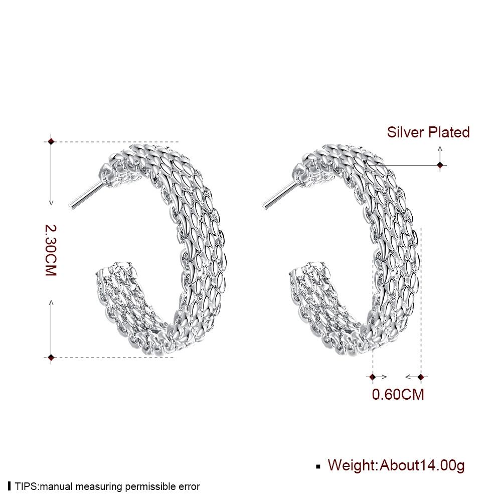 silver plated earrings Weaved Web Stud Earrings