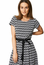 Load image into Gallery viewer, Black &amp; White Epilogue Perforated Dress
