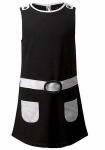 Girls Black & White InExtenso Contrast A-Line Dress