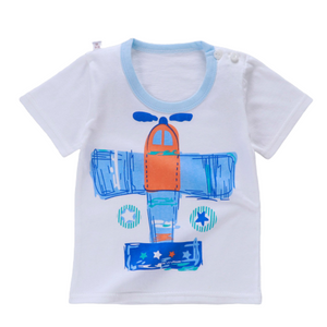 Toddler White Multi Plane Print T-shirt & Matching Shorts