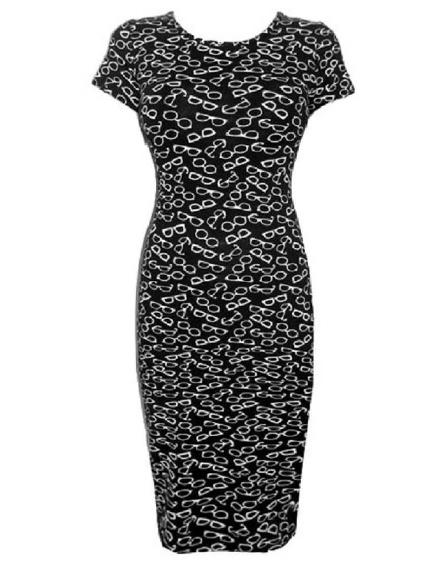 Glamshades Print Bodycon Shortsleeve Midi Bodycon Dress