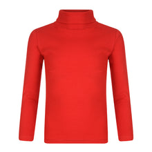 Load image into Gallery viewer, Girls Red Roll Neck Ribbed Knitted Longsleeve Jumper
