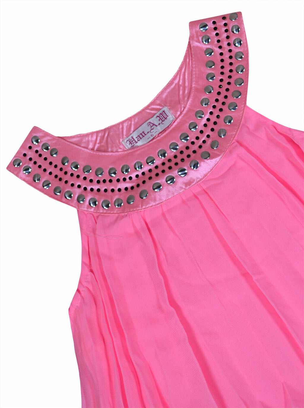 Girls Neon Pink Chiffon Tunic Top & Leggings Set
