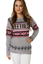Load image into Gallery viewer, Grey Multi Contrast Sweethess Print Jumper
