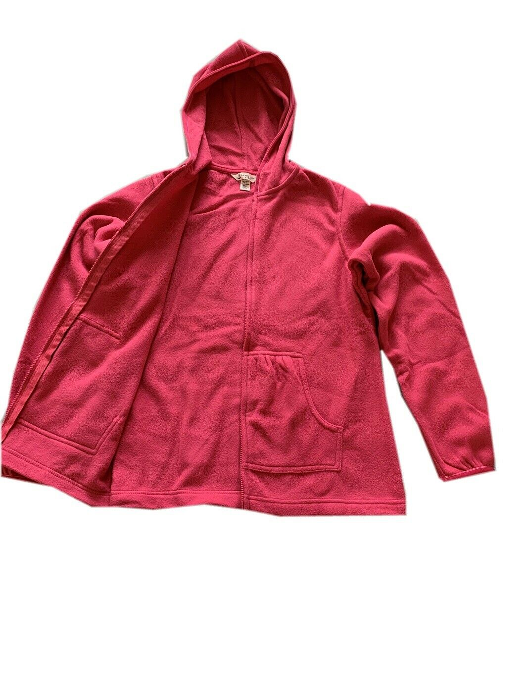 Pink Zipped Longsleeve Soft Fleece Hoodie