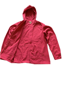 Pink Zipped Longsleeve Soft Fleece Hoodie