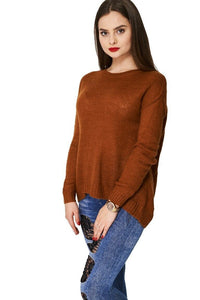 Burnt Brown Soft Touch Knit Jumper