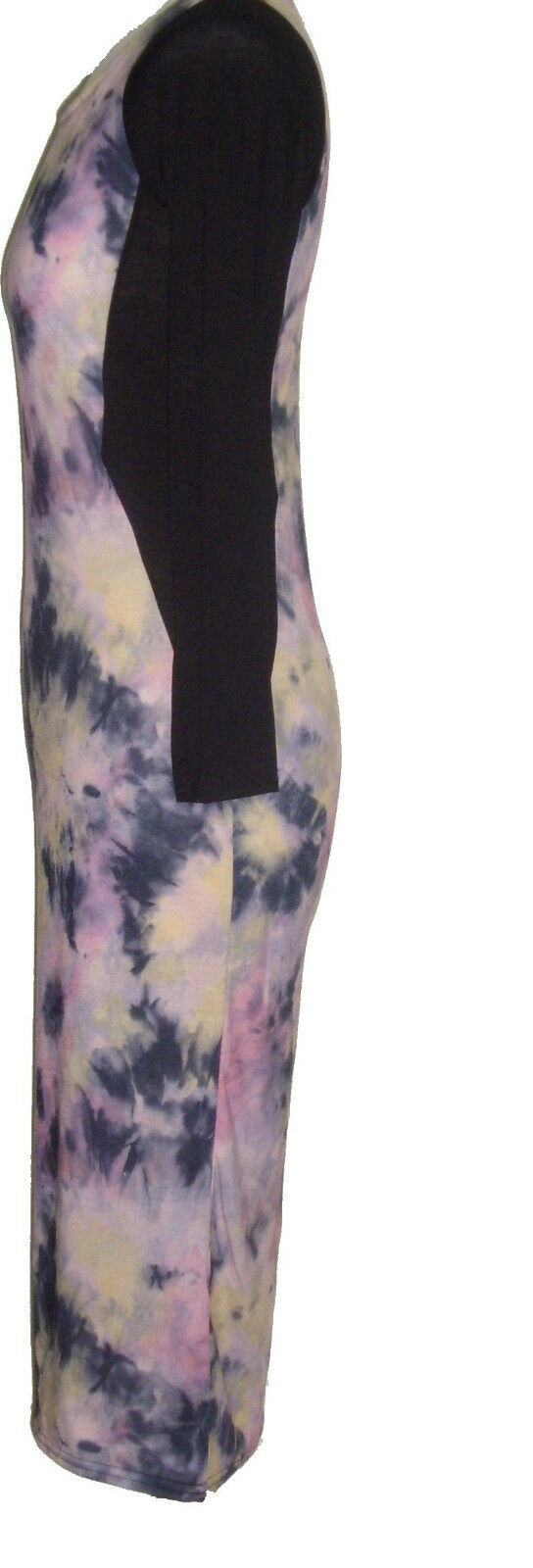 Black Multi Tye Dye Print Bodycon Dress