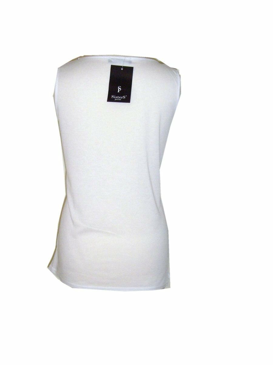 White & Pink Multi Floral Chain Link Sleeveless Top