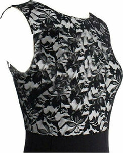 Black Floral Lace Stretchy Sleeveless Bodycon Dress