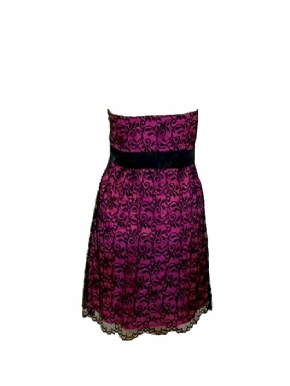 Black Floral Lace Bustier Body Fitting Boobtube Dress