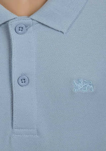 Sky Blue Minoti Cotton Short Sleeve School Plain Polo Shirt