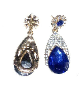 Ladies Blue Crystal Drop Rhinestone Dangle Earrings
