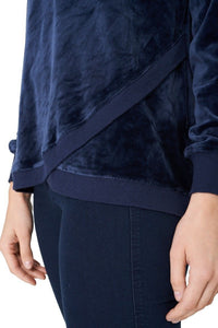 Navy Soft Velvet Sweatshirt