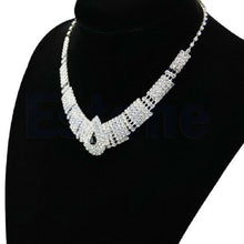 Load image into Gallery viewer, White &amp; Black Crystal Bling Rhinestone Chocker set
