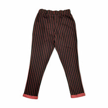 Load image into Gallery viewer, Girls Black Stripes Elasticated Waist Cotton Roll Up Hem Trouser
