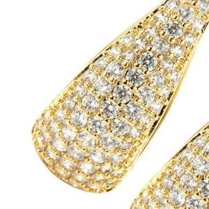 Gold Plated Paved Micro Full Cubic Cut Zirconia Zircon Earrings