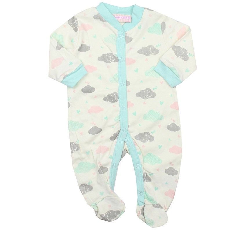Bonjour Bebe 2piece Pastel Elephant Sleepsuits