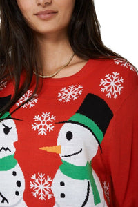 Unisex Ugly Red Snowman Christmas Jumper.
