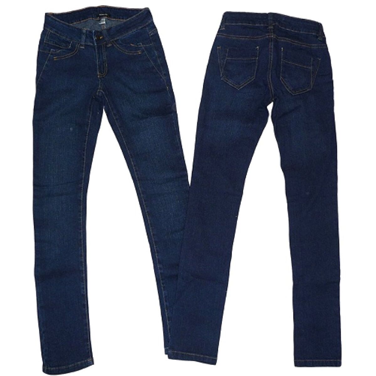 Blue Skinny Fit Stretchy Straight Leg Denim Jeans