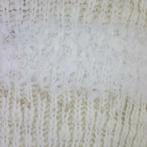Cream Fluffy Knit Textured Sequence Shoulder Jumper