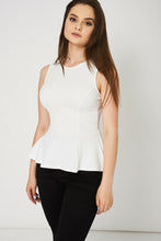Load image into Gallery viewer, Off White Textured Stretchy Sleeveless Casual Top
