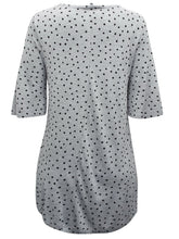 Load image into Gallery viewer, Grey Spotted Angel Sleeve Swing Longline Tunic Top
