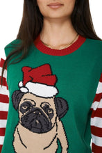 Load image into Gallery viewer, Unisex Green &amp; Red Multi Bulldog Print Xmas Jumper
