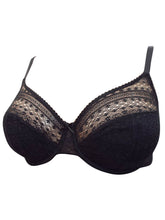 Load image into Gallery viewer, Black All Over Lace Underwired Support Full Cup Bra.
