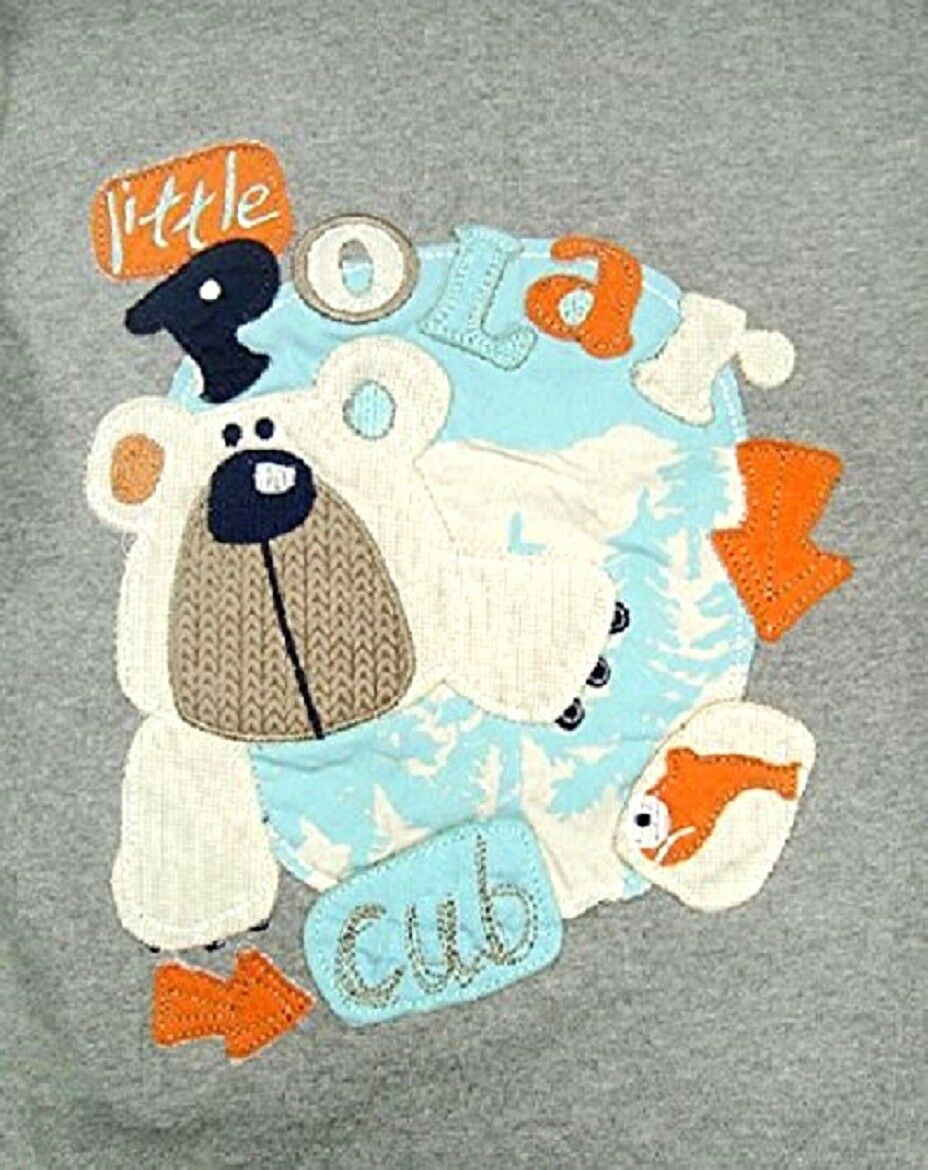 BABY GIRLS MINI MODE POLAR CLUB GREY LONG SLEEVE TOP
