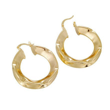 Load image into Gallery viewer, Geometric Wide Round Patterned Hoop Earrings
