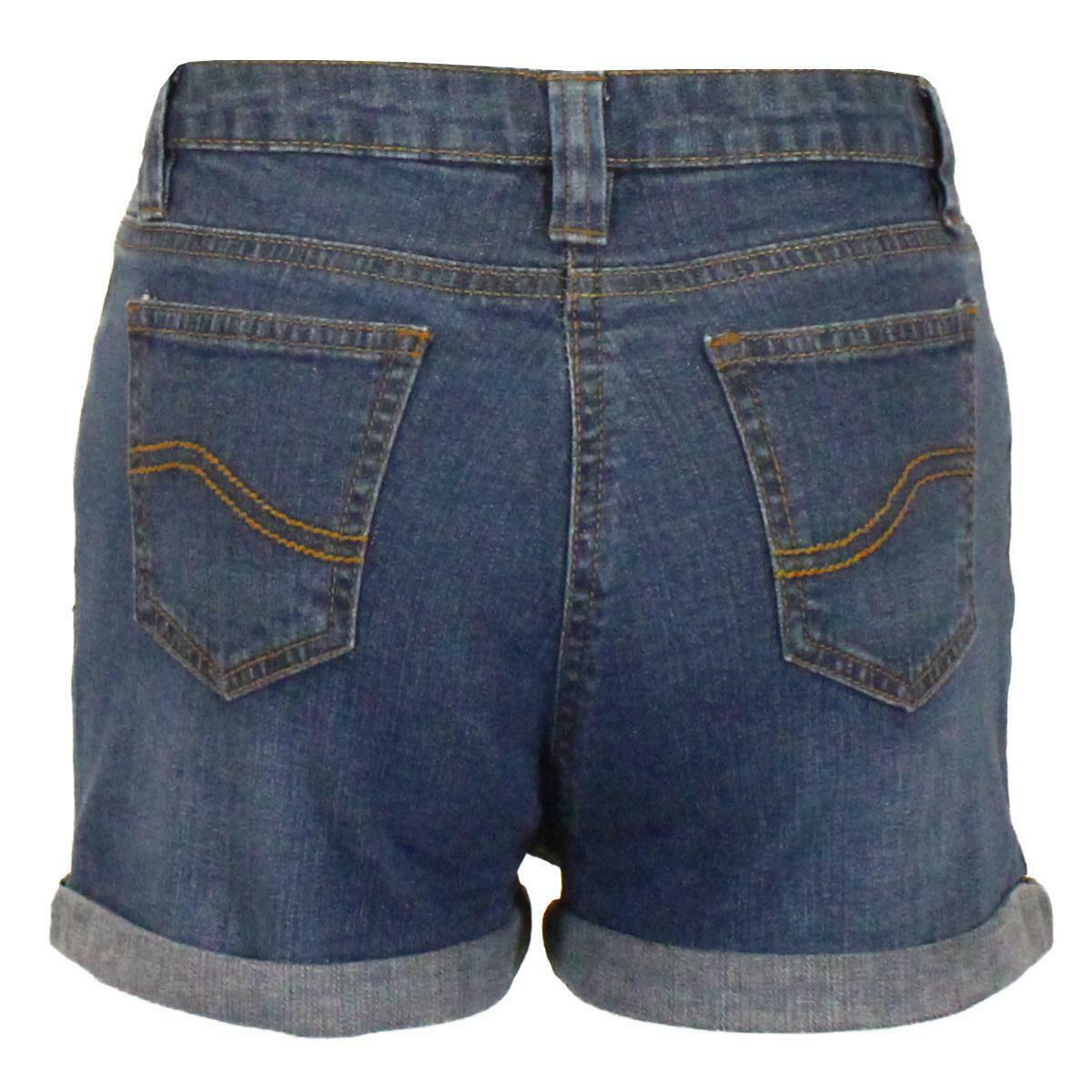 Girls Blue Crinkle Effect Turn Up Hem Summer Shorts