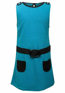 Girls Turquoise InExtenso Contrast A-Line Dress