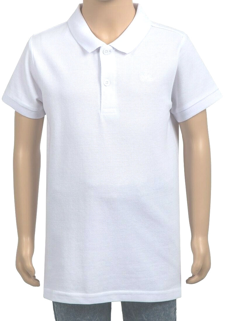 White Minoti Cotton Short Sleeve School Plain Polo Shirt