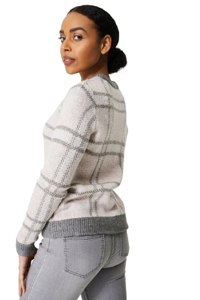 Pink Multi Check Design Soft Knit Jumper