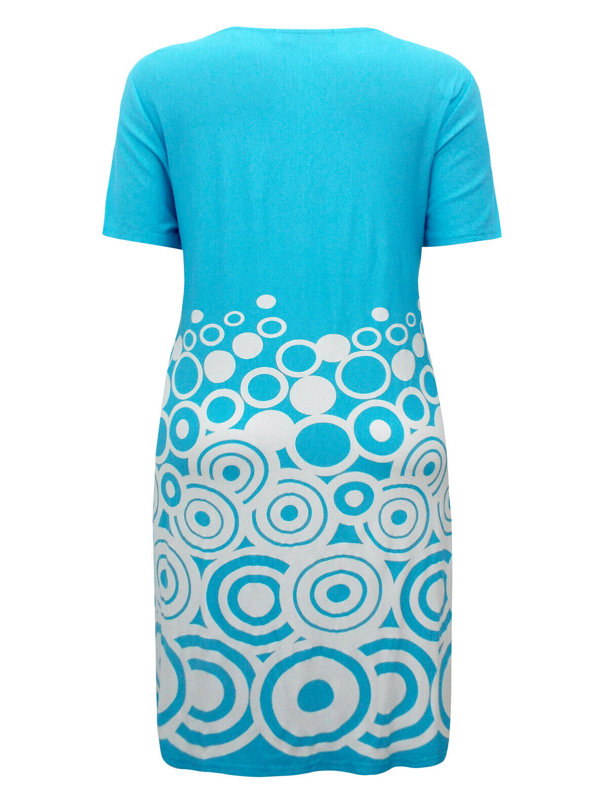 Sheego Blue & White Circle Border Print Dress