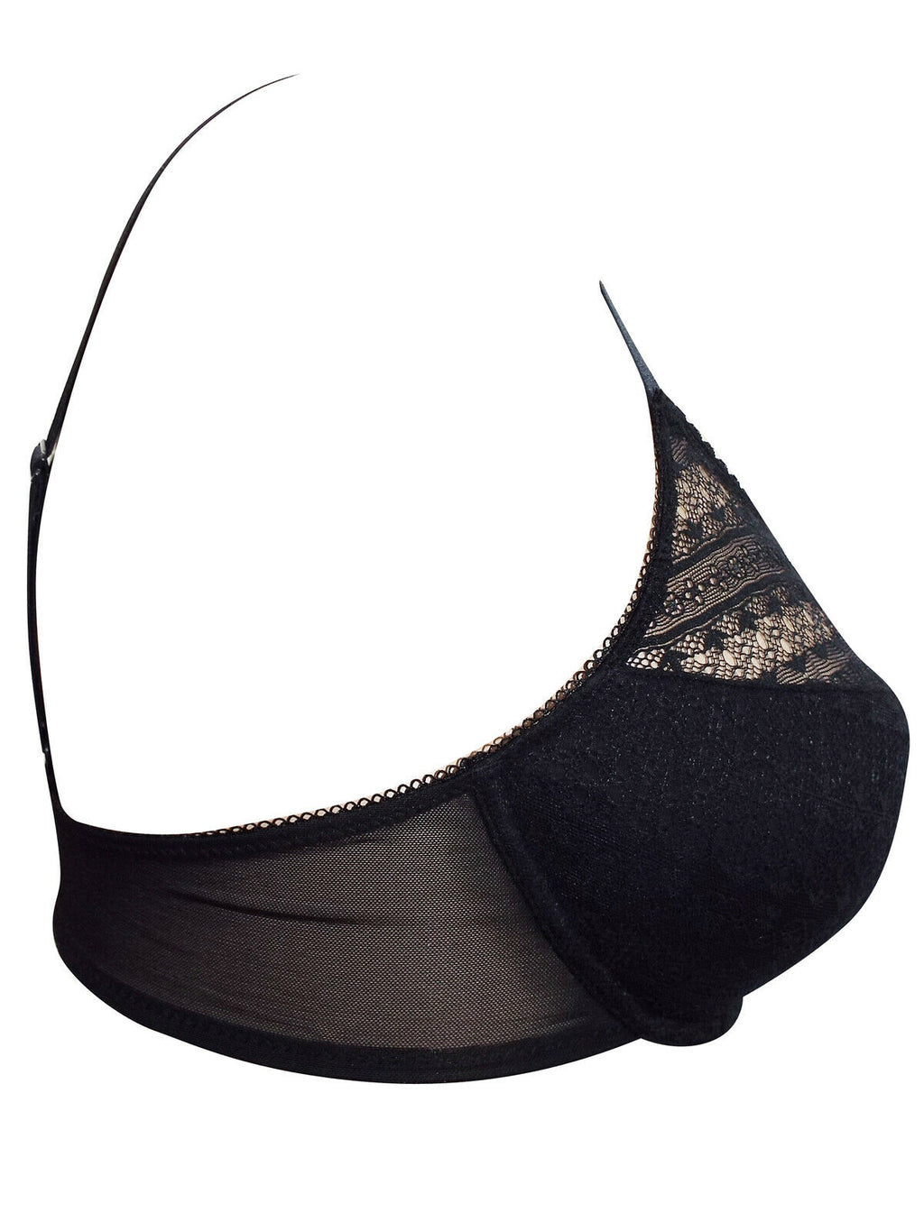 Black All Over Lace Underwired Support Full Cup Bra.