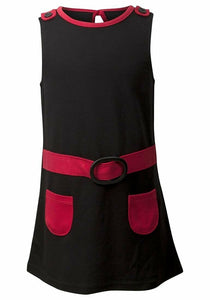 Girls Black & Red InExtenso Contrast A-Line Dress