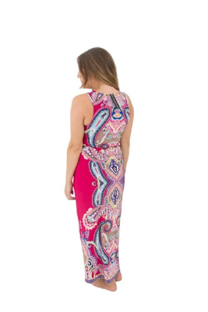 Pink Multi Tie up Belt Maxi Dress