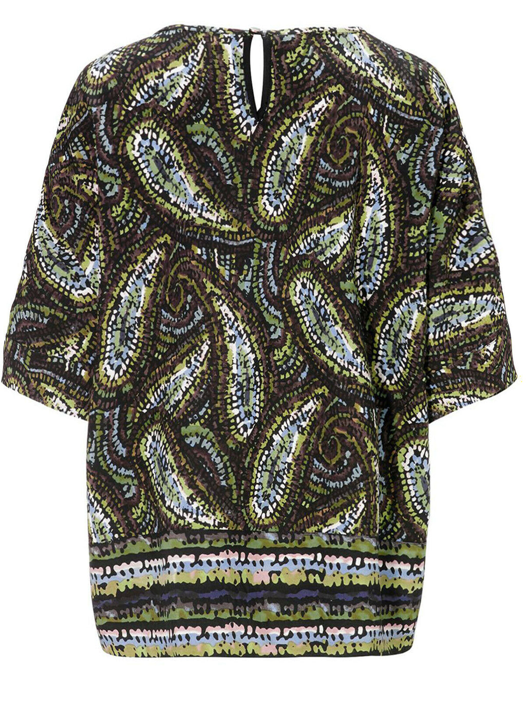 Multi Paisley Print 3/4 Sleeve Batwing Top