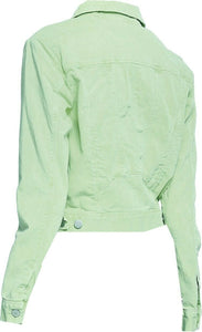 Mint Green Button Down Denim Jeans Jacket