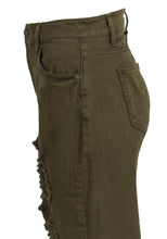 Load image into Gallery viewer, Khaki Ripped Design Cotton Rich Skinny Fit Jeans
