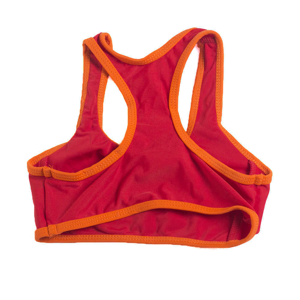 Girls Red Seafore Bikini Tankini Back Racer Top & Bottom 2pce Swimsuit